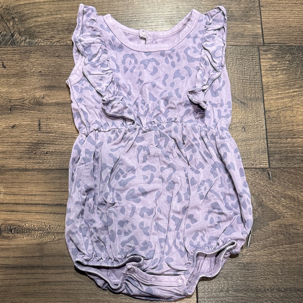 Kyte BABY 12-18 Bubble Romper - Taro Leopard